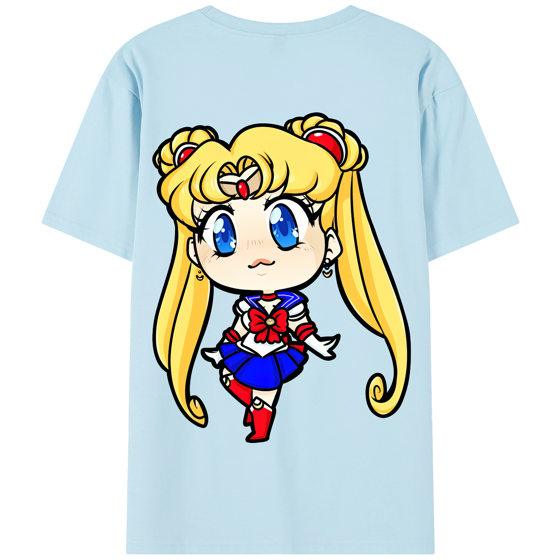 （画像用） 美少女戦士セーラームーン 月野 うさぎ つきの うさぎ Sailor Moon Tsukino Usagi 綿100％半袖Tシャツ（背面プリント）